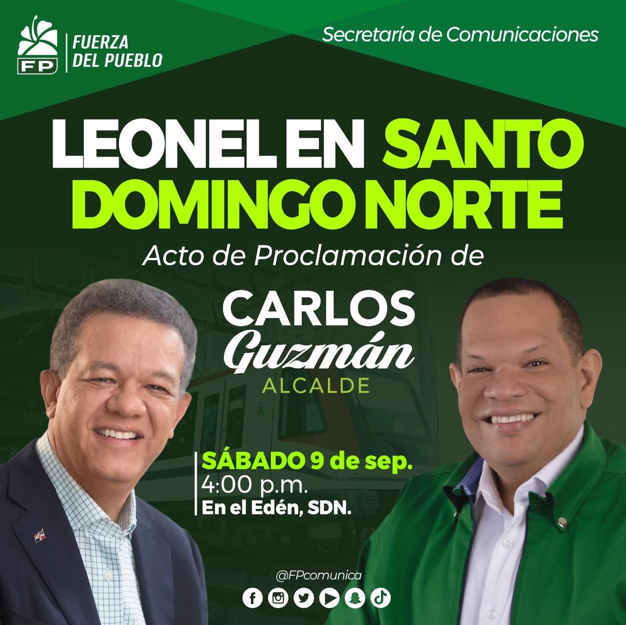 Leonel Encabezará Acto De Lanzamiento De La Precandidatura De Carlos Guzmán